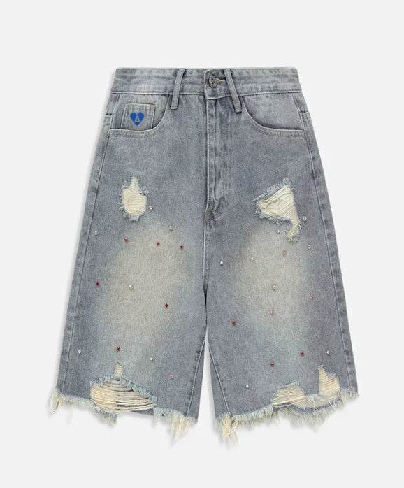 AELFRIC EDEN RHINESTONE APPLICATION JORTS