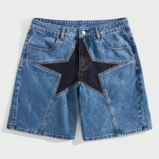 Dark washed denim shorts