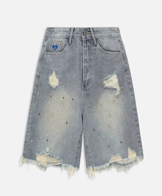 AELFRIC EDEN RHINESTONE APPLICATION JORTS